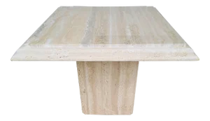 Midcentury Italian Polished Travertine Side Table by Stone International