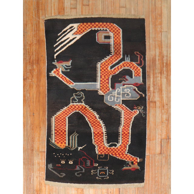 Vintage Tibetan Scatter Carpet - 3'2" x 5'3" For Sale In New York - Image 6 of 7