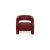 Set of Formenti Wave Leather Armchairs in Red with Stool For Sale - Image 6 of 11