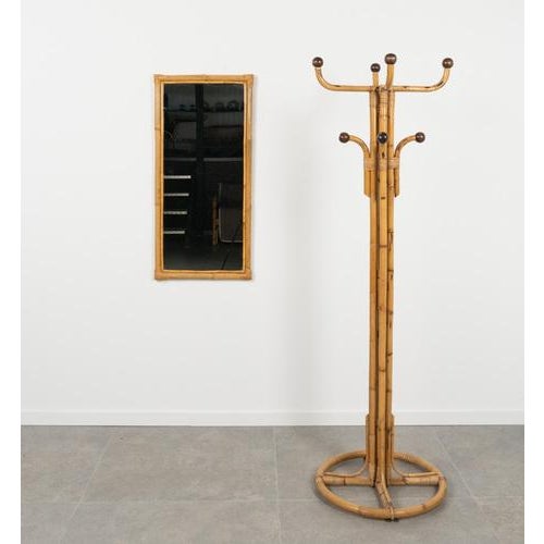 1970s Mid-Century Rectangular Wall Mirror in Rattan and Bamboo, Italy, 1970s For Sale - Image 5 of 15