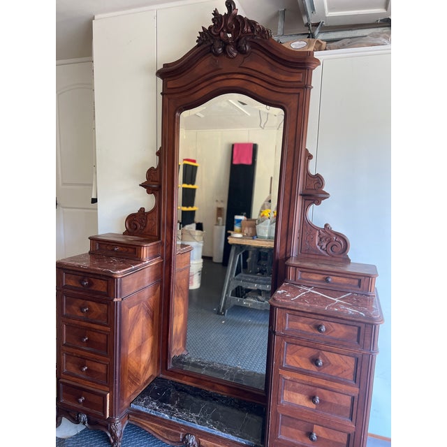 Antique Victorian Deep Well Marble Top Dresser For Sale - Image 13 of 13