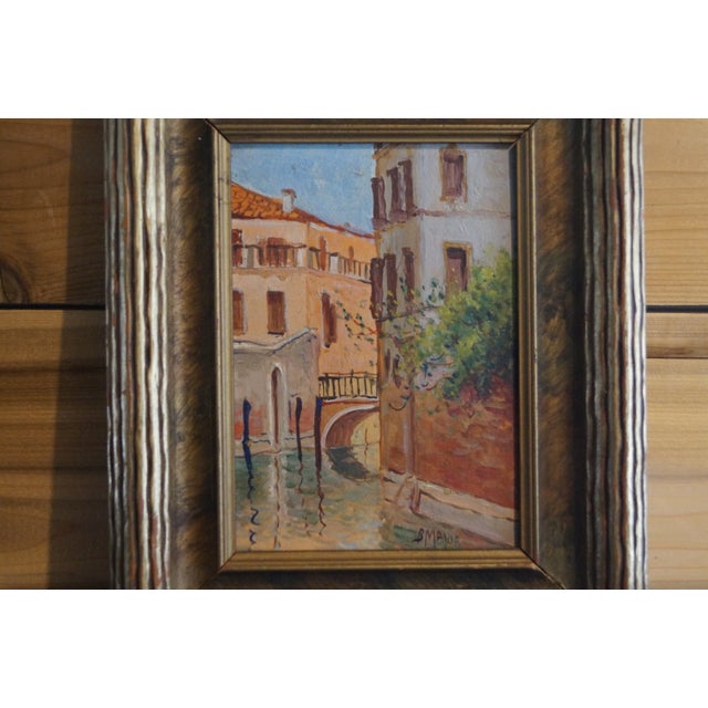A lovely small painting from artist B. Major (1876 - 1951) of a classic Venice, Italy scene. Measures 10.5 x 8.5 inches in...