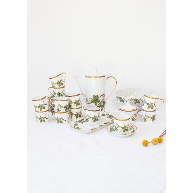 Forest Green Swedish Porcelain Coffee Set from Hackefors, 1970s, Set of 29 For Sale - Image 8 of 8