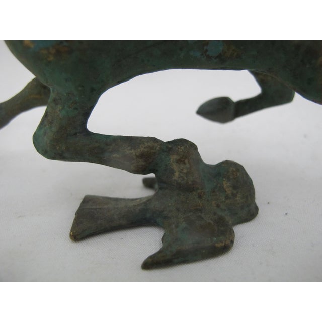 Early 20th Century Chinese Bronze Flying Horse of Gansu Han Dynasty Style Figurine Sculpture For Sale - Image 5 of 12