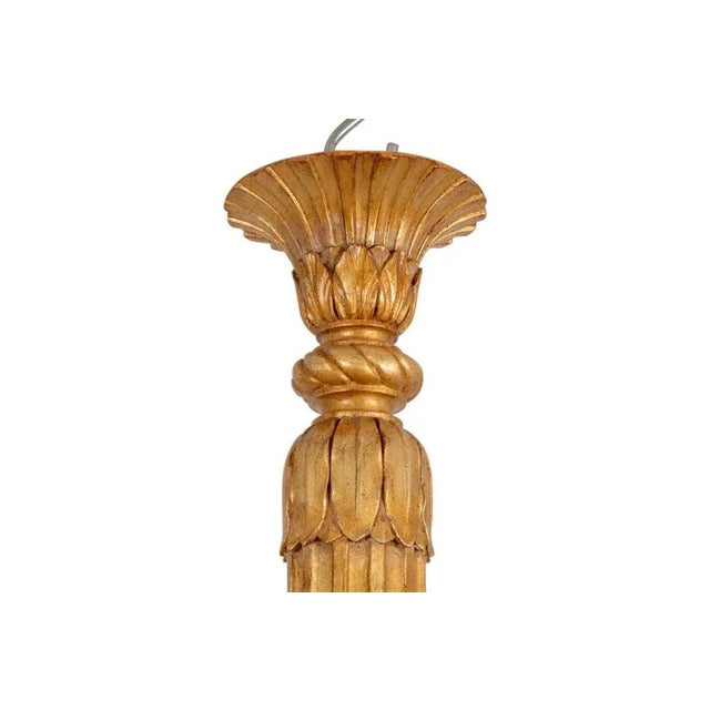 1950s Louis XVI Style Chandelier in Carved and Gilded Wood by Dumez, 1950s For Sale - Image 5 of 6