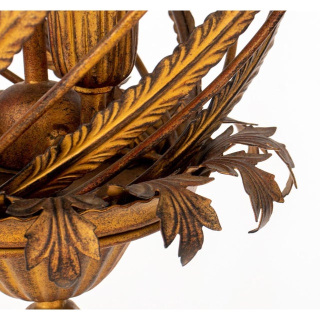 Brown Italian Patinated Metal Rustic Lantern, 1970s For Sale - Image 8 of 10