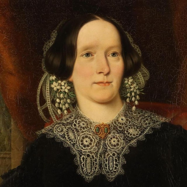 Portrait of a Lady, Oil on Canvas For Sale - Image 4 of 13