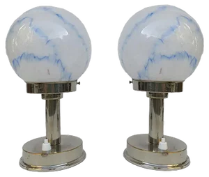 Small Vintage Art Deco Table Lamps from FM, Set of 2