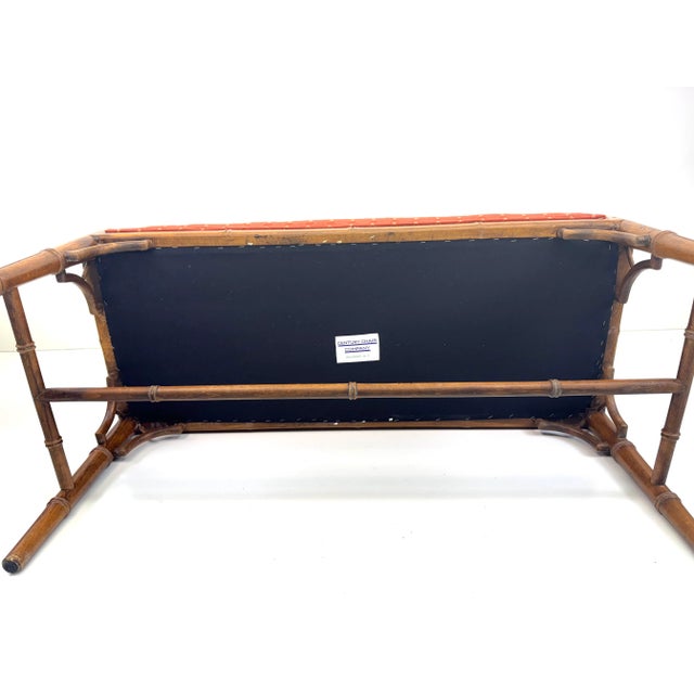 Mid-20th Century Faux Bamboo Hollywood Regency Bench by Century Chair Company For Sale - Image 15 of 16