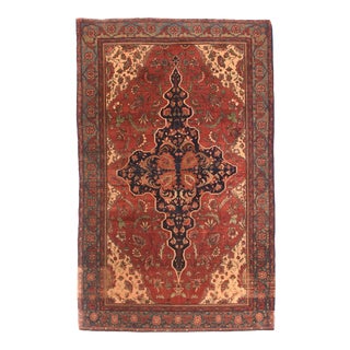 Antique Red Farahan Persian Area Rug For Sale