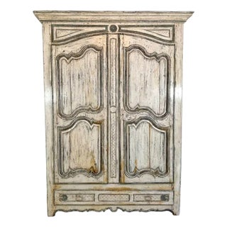 Monumental Late 18th Century French Provincial Painted Louis XV Armoire, Circa 1770–1800 For Sale