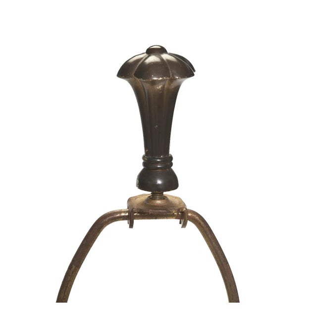 Wood Mid 20th Century Vintage Waterford Style Crystal Lamp on Brass & Ebony Wood Base For Sale - Image 7 of 9