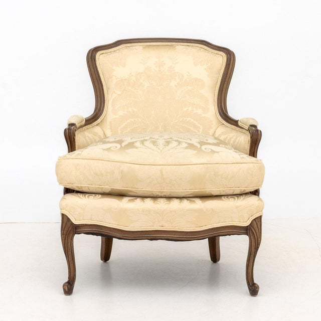 Louis XV Style Carved Wood Bergeres, Pair For Sale In New York - Image 6 of 8