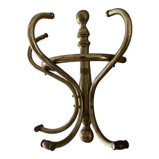 Vintage Brass Wall Mounted Coat Rack Hat Rack For Sale