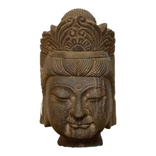 Large Chinese Stone Buddha Sculpture For Sale