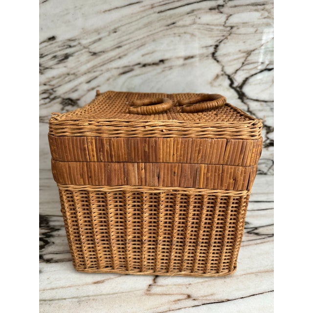 Antique French Rattan Trunk For Sale - Image 10 of 10