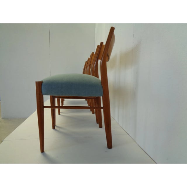 Italian Oak Chairs, 1950s, Set of 4 For Sale - Image 3 of 9