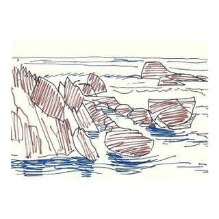 1967 Roberth Angeloch Montauk New York Drawing For Sale
