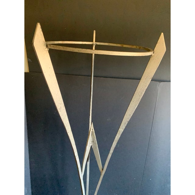 1930s Pair of Iconic Architectural Art Deco Iron Plant Stands With Copper Planter Stands, Circa 1930 Attributed to Warren McArthur For Sale - Image 5 of 10