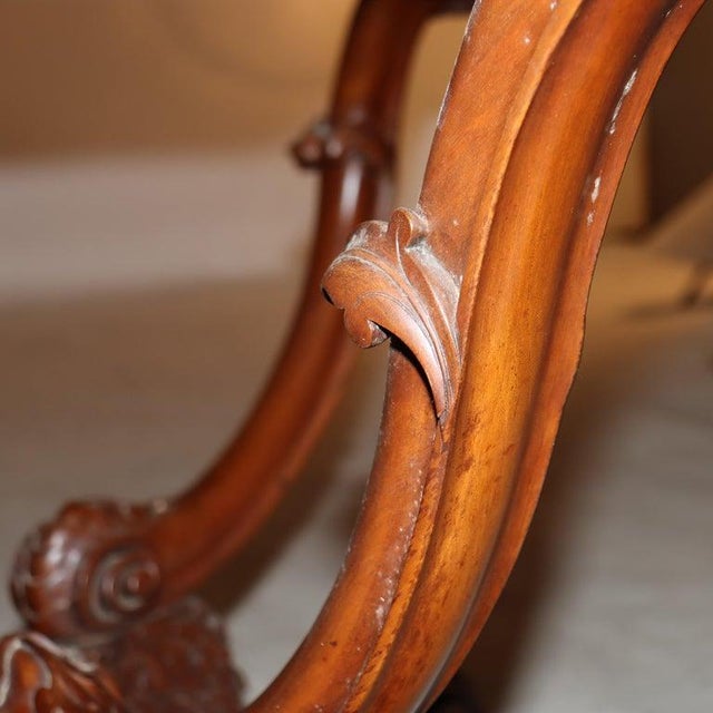 Antique Rococo Carved Mahogany Turtle Top Center Table C1890 For Sale - Image 13 of 14