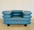 Postmodern Vintage Postmodern Swedish Turquoise Leather Stacked Lounge Chair, 1980 For Sale - Image 3 of 18