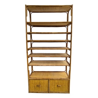 Italian Bamboo Shelf, 1970s For Sale