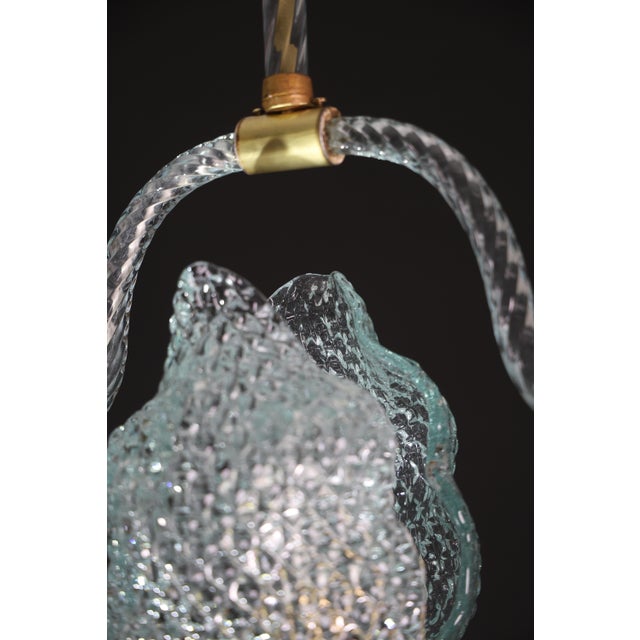 1950s Art Deco Charming Light Blu Murano Glass Chandelier by Barovier E Toso For Sale - Image 15 of 16