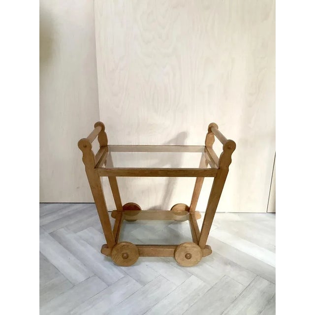 Wood Dutch Oak Trolley, 1950s For Sale - Image 7 of 7