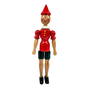 Vintage Mastro Geppetto Pinocchio Wooden Toy Figure – Made in Italy