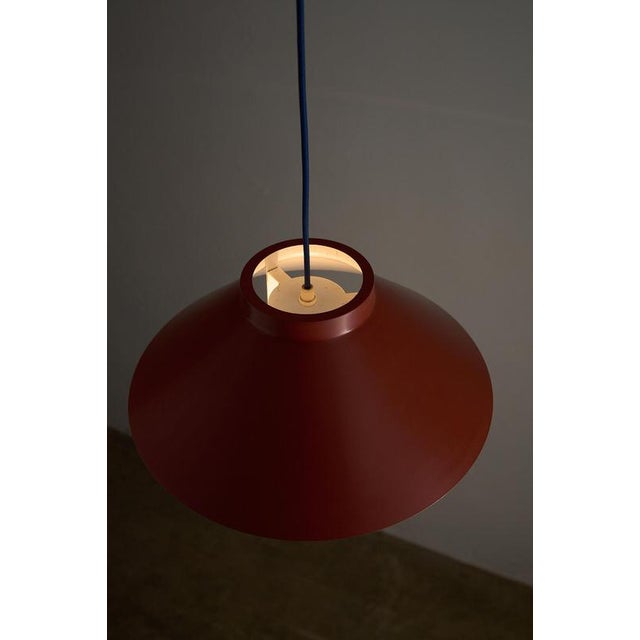 Gold Stone Red Conical Pendant with Anti-Glare System, 1970s For Sale - Image 8 of 10