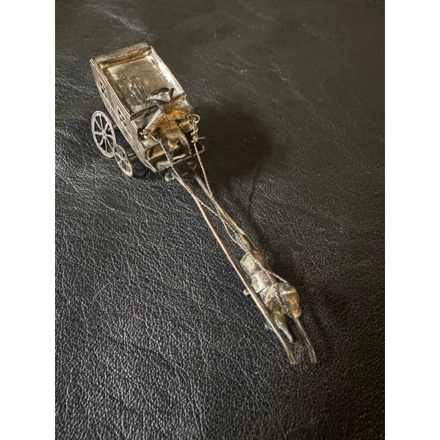 Vintage Dutch Silver Miniature Carriage and Horses 38g No signed. Dimensions:4”w x1”d x 1.5”h. Condition:mint used...