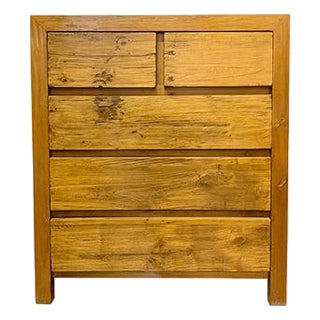 1980s Natural Wood 5d Dresser For Sale
