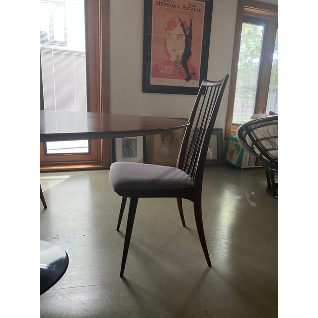 Set of 4 Mid-Century Modern Walnut Spindle-Back Dining Chairs For Sale In Seattle - Image 6 of 7
