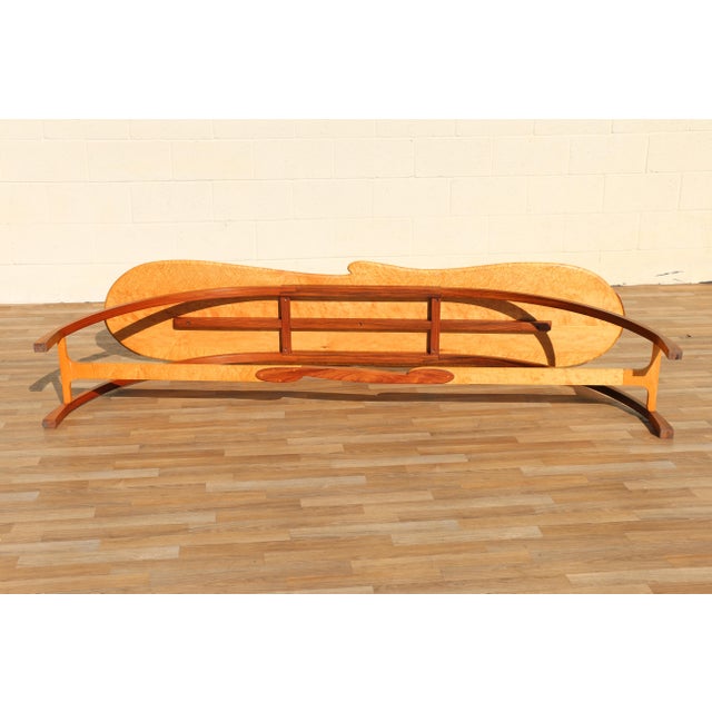 Mid-Century Sculptural Bird’s-Eye Maple & Rosewood Console Table, 1980s For Sale - Image 17 of 18