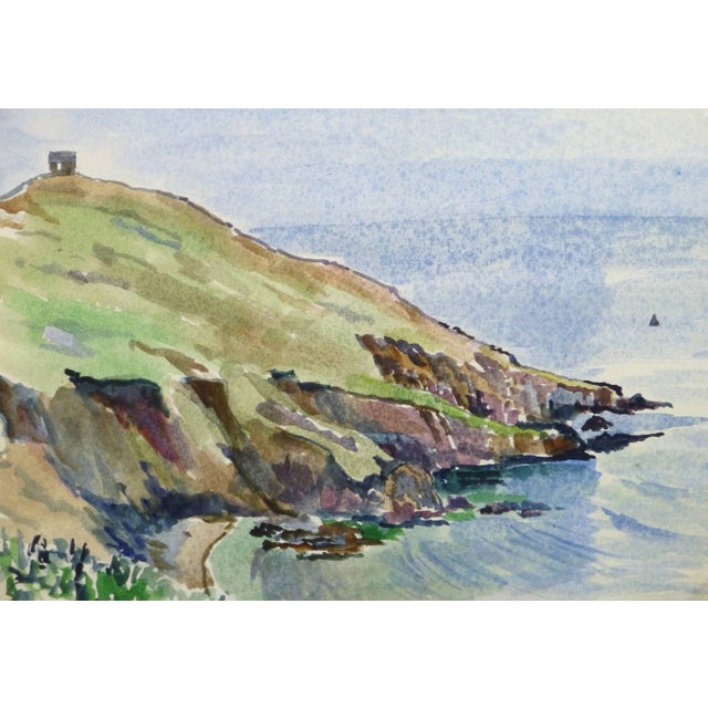 1960s Tae, Vintage Watercolor Seascape - English Coast For Sale - Image 5 of 5
