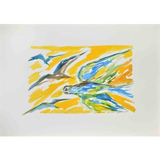 Arturo Pagano, Birds, 1980s, Watercolor For Sale
