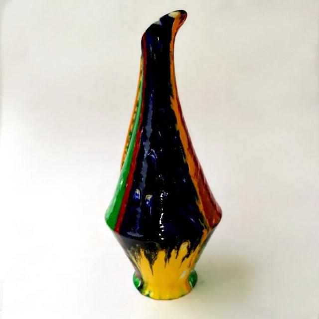 1950s Italian Enamel and Terracotta Vase by Galatina Garrisi, 1950s For Sale - Image 5 of 8