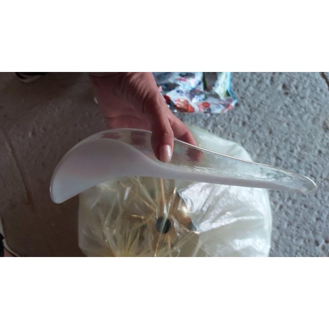 Gold Six-Light Murano Glass Petal Chandeliers, 1970s, Set of 2 For Sale - Image 8 of 12