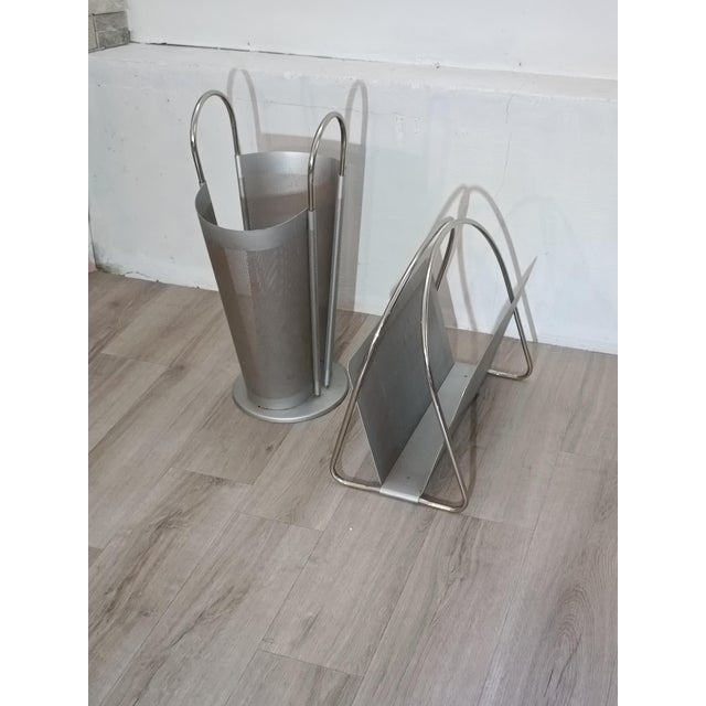 Magazine Rack and Umbrella Stand attributed to Marius Mascagni, 1970s, Set of 2 For Sale - Image 11 of 13