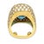 Vintage French Aquamarine Diamond 18k Yellow Gold Cocktail Ring, Size 4 For Sale In Los Angeles - Image 6 of 7