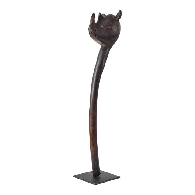 Early 20th Century Makonde Rhino Staff on Custom Base Tanzania For Sale