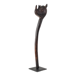 Early 20th Century Makonde Rhino Staff on Custom Base Tanzania