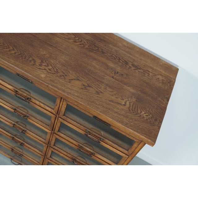 Vintage Dutch Oak Haberdashery Shop Cabinet, 1930s For Sale - Image 6 of 18