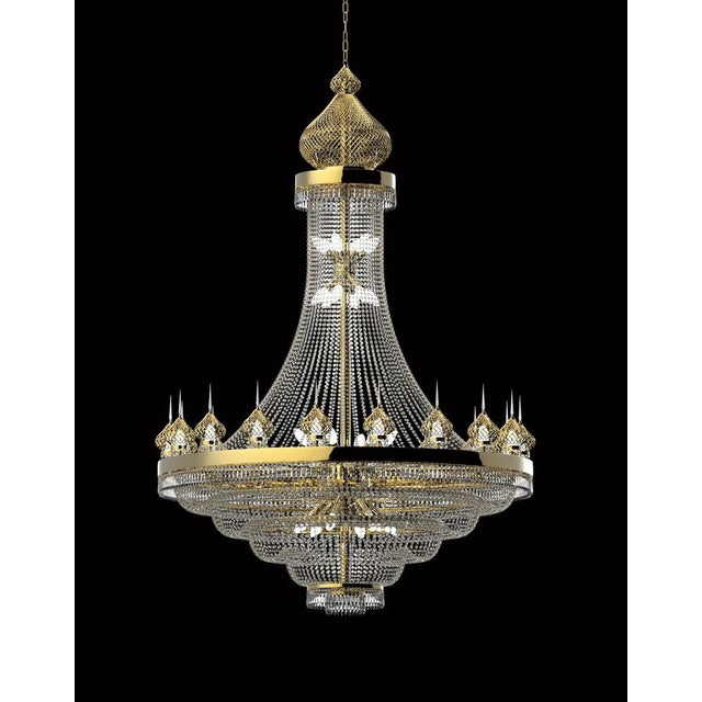 Contemporary Doha 34 Lights Cascading Chandelier in Polished Chrome and Crystal by Aggiolight For Sale - Image 3 of 12