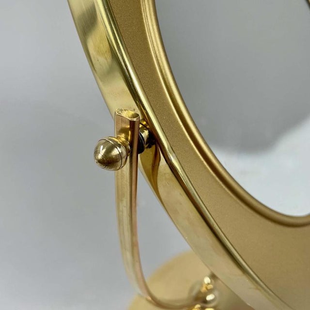 Art Deco Double-Sided Brass Table Mirror, 1940s For Sale - Image 12 of 16
