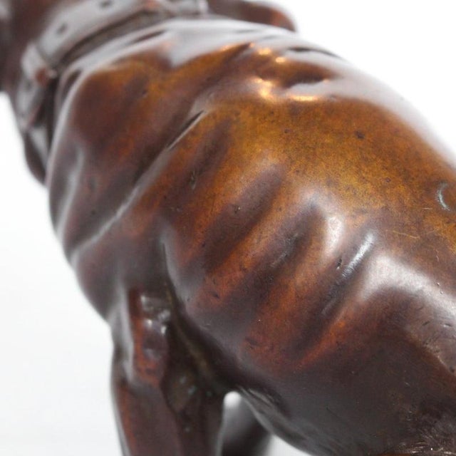 Brown Vintage Bronze Dogs, 1920s, Set of 2 For Sale - Image 8 of 9