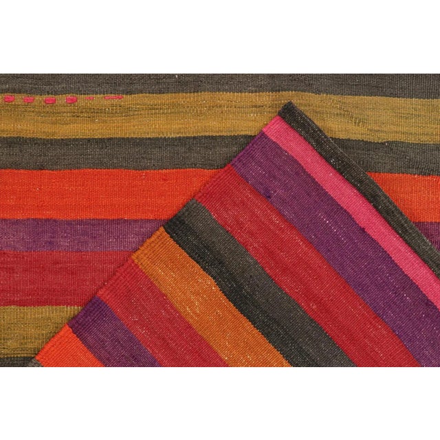 Textile 1950s Vintage Shahsavan Persian Kilim With Multicolor Stripes, From Rug & Kilim For Sale - Image 7 of 8