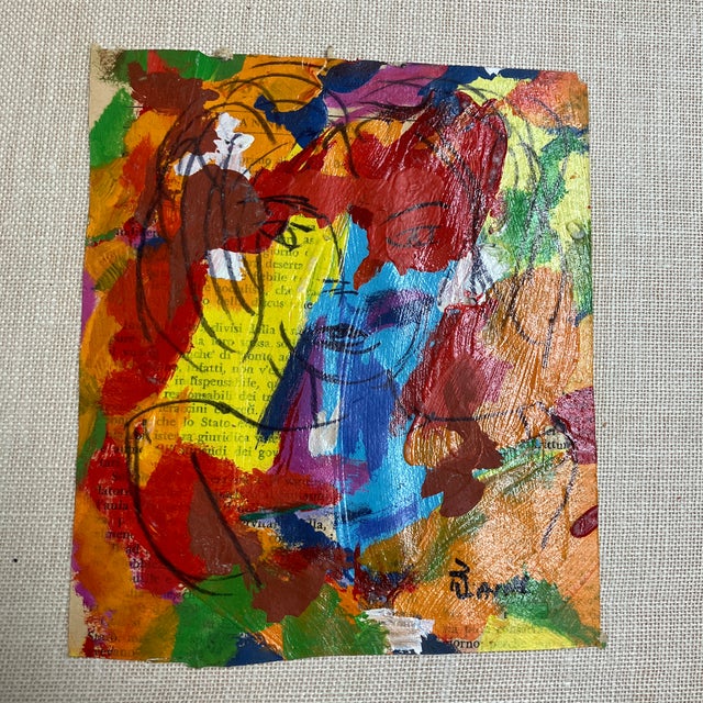 1960’s original abstract expressionist portrait drawing / painting. Signed. Measures 10x12. Check out my shop Robins Egg...