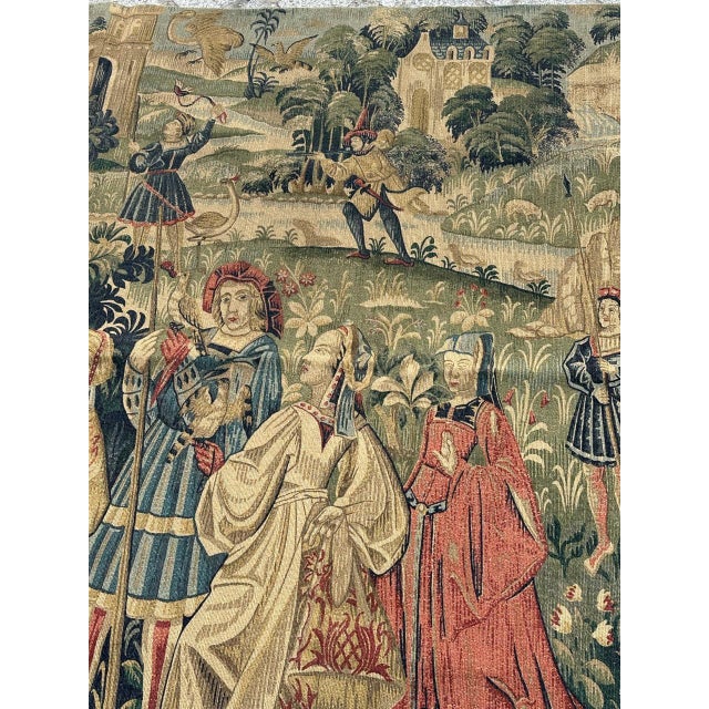 French Aubusson Style Tapestry, 1960s For Sale - Image 12 of 18