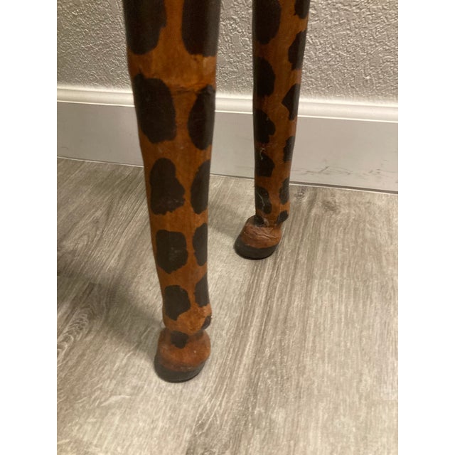 Tall 4ft - Vintage Leather Wrapped Giraffe Sculpture For Sale - Image 13 of 13